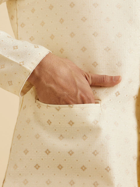 Manyavar Regal Cream Nehru Jacket