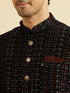 Manyavar Black Velvet Extravagant Nehru Jacket