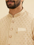 Manyavar Soft Beige Floral Buta Jaal Patterned Nehru Jacket