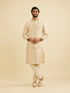 Manyavar Soft Beige Floral Buta Jaal Patterned Nehru Jacket