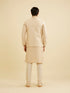 Manyavar Soft Beige Floral Buta Jaal Patterned Nehru Jacket