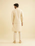Manyavar Soft Beige Buta Jaal Patterned Jacket with Patra Work