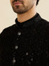 Manyavar Dark Blue Sequinned Nehru Jacket