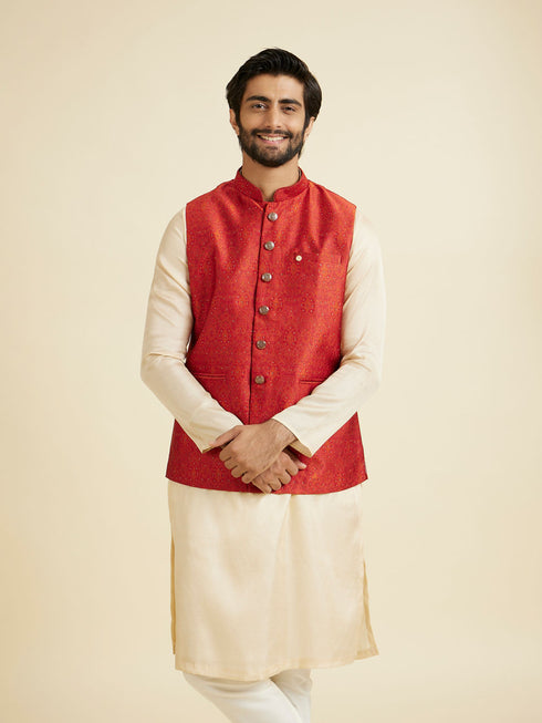 Manyavar Rustic Brocade Grandeur Nehru Jacket
