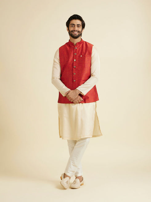 Manyavar Rustic Brocade Grandeur Nehru Jacket