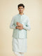 Manyavar Captivating Blue Brocade Nehru Jacket