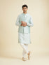 Manyavar Captivating Blue Brocade Nehru Jacket