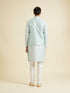 Manyavar Captivating Blue Brocade Nehru Jacket