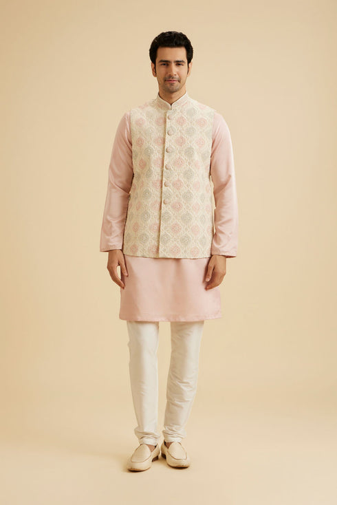 Manyavar Cream Elegance Nehru Jacket