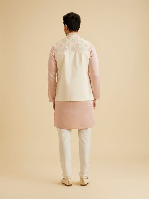 Manyavar Cream Elegance Nehru Jacket