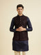 Manyavar Wine Velvet Elegance Nehru Jacket