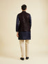 Manyavar Wine Velvet Elegance Nehru Jacket
