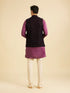 Manyavar Dark Blue Velvet Nehru Jacket