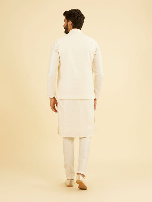Manyavar Cream Charm Nehru Jacket