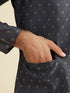 Manyavar Royal Dark Blue Nehru Jacket