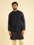 Manyavar Dark Blue Nehru Jacket
