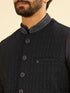 Manyavar Dark Blue Nehru Jacket