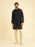 Manyavar Dark Blue Nehru Jacket
