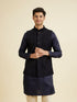 Manyavar Velvety Blue Elegance Nehru Jacket