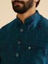 Manyavar Exquisite Teal Blue Nehru Jacket