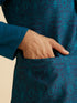 Manyavar Exquisite Teal Blue Nehru Jacket