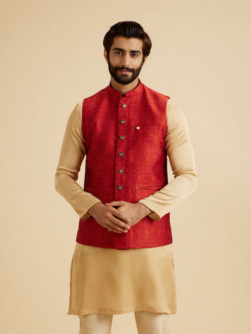 Manyavar Ravishing Rust Nehru Jacket