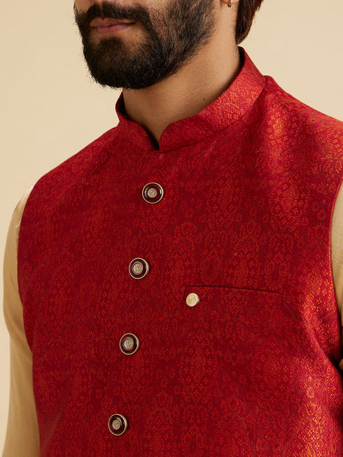 Manyavar Ravishing Rust Nehru Jacket