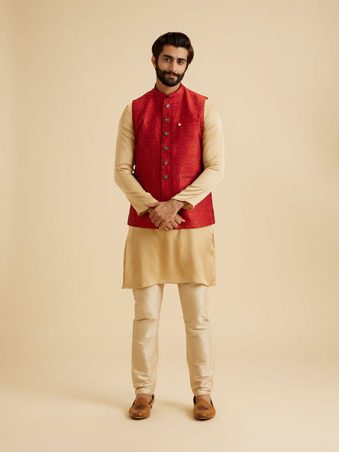 Manyavar Ravishing Rust Nehru Jacket