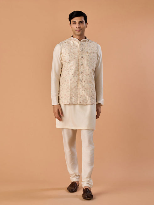 Manyavar Regal Cream Nehru Jacket