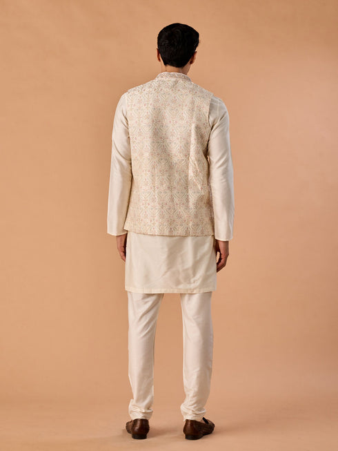 Manyavar Regal Cream Nehru Jacket