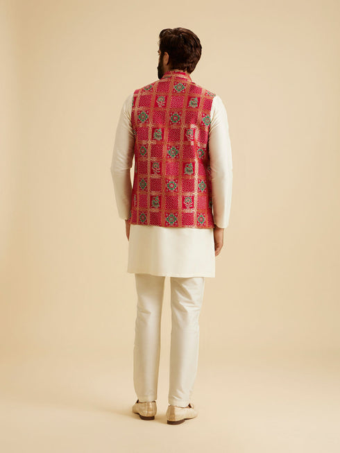 Manyavar Regal Red Nehru Jacket