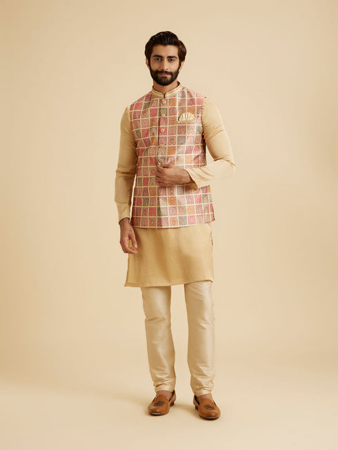 Manyavar Regal Beige Nehru Jacket