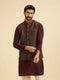 Manyavar Elegant Brown Brocade Nehru Jacket