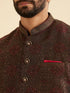 Manyavar Elegant Brown Brocade Nehru Jacket