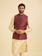 Manyavar Exquisite Maroon Nehru Jacket