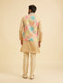 Manyavar Beige Cotton Elegance Nehru Jacket