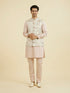Manyavar Cream Satin Nehru Jacket