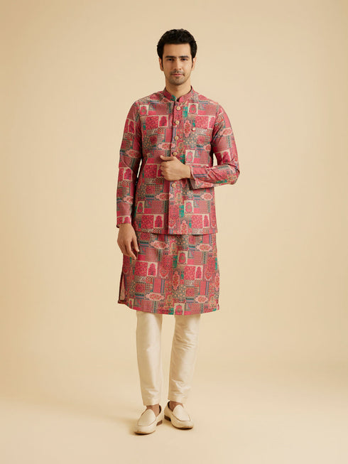 Manyavar Coral Elegance Nehru Jacket