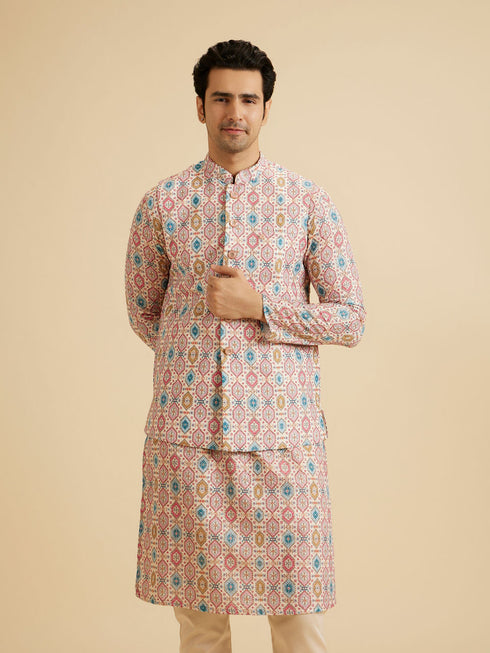 Manyavar Charming Cream Nehru Jacket