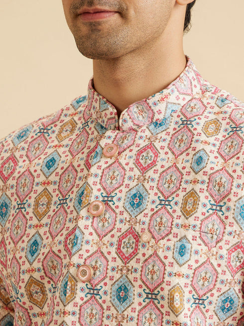 Manyavar Charming Cream Nehru Jacket
