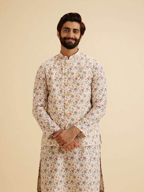 Manyavar Charismatic Beige Nehru Jacket