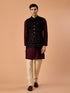 Manyavar Velvety Wine Nehru Jacket