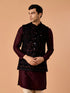 Manyavar Velvety Wine Nehru Jacket
