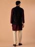 Manyavar Velvety Wine Nehru Jacket