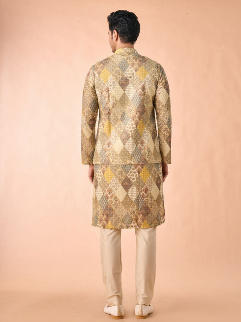 Manyavar Light Mid Green Nehru Jacket