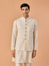 Manyavar Majestic Cream Nehru Jacket