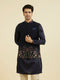 Manyavar Elegant Dark Blue Nehru Jacket