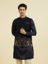 Manyavar Elegant Dark Blue Nehru Jacket