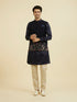 Manyavar Elegant Dark Blue Nehru Jacket