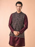 Manyavar Purple Velvet Elegance Nehru Jacket